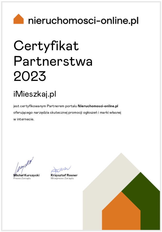 Certyfikat partnerstwa Nieruchomości On Line