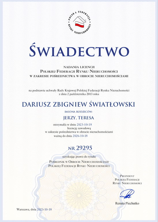Licencja Agenta Nieruchomości
