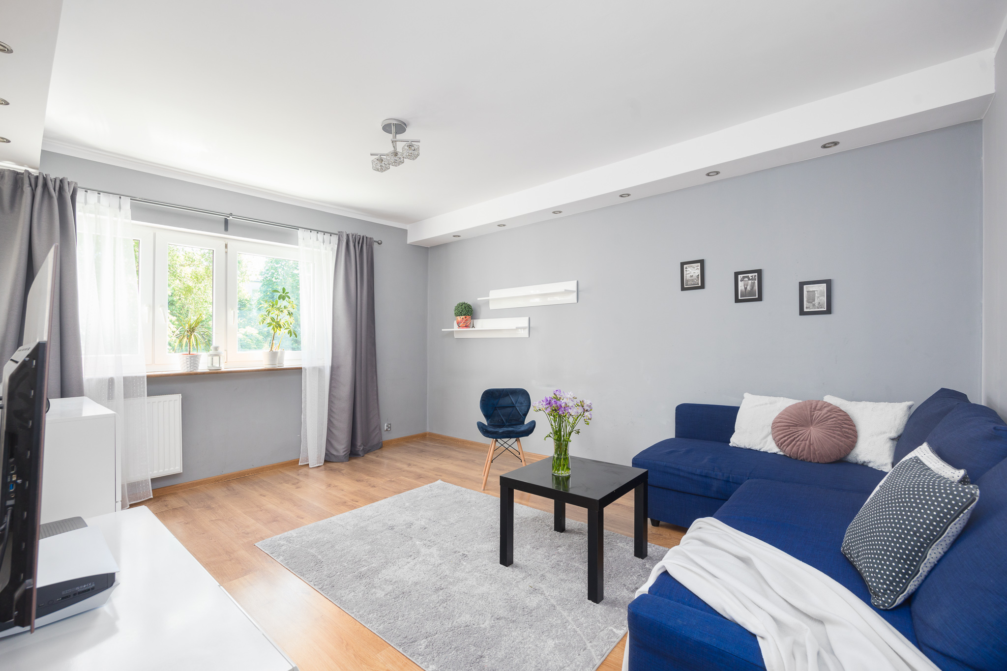 Salon mieszkanie na Mokotowie